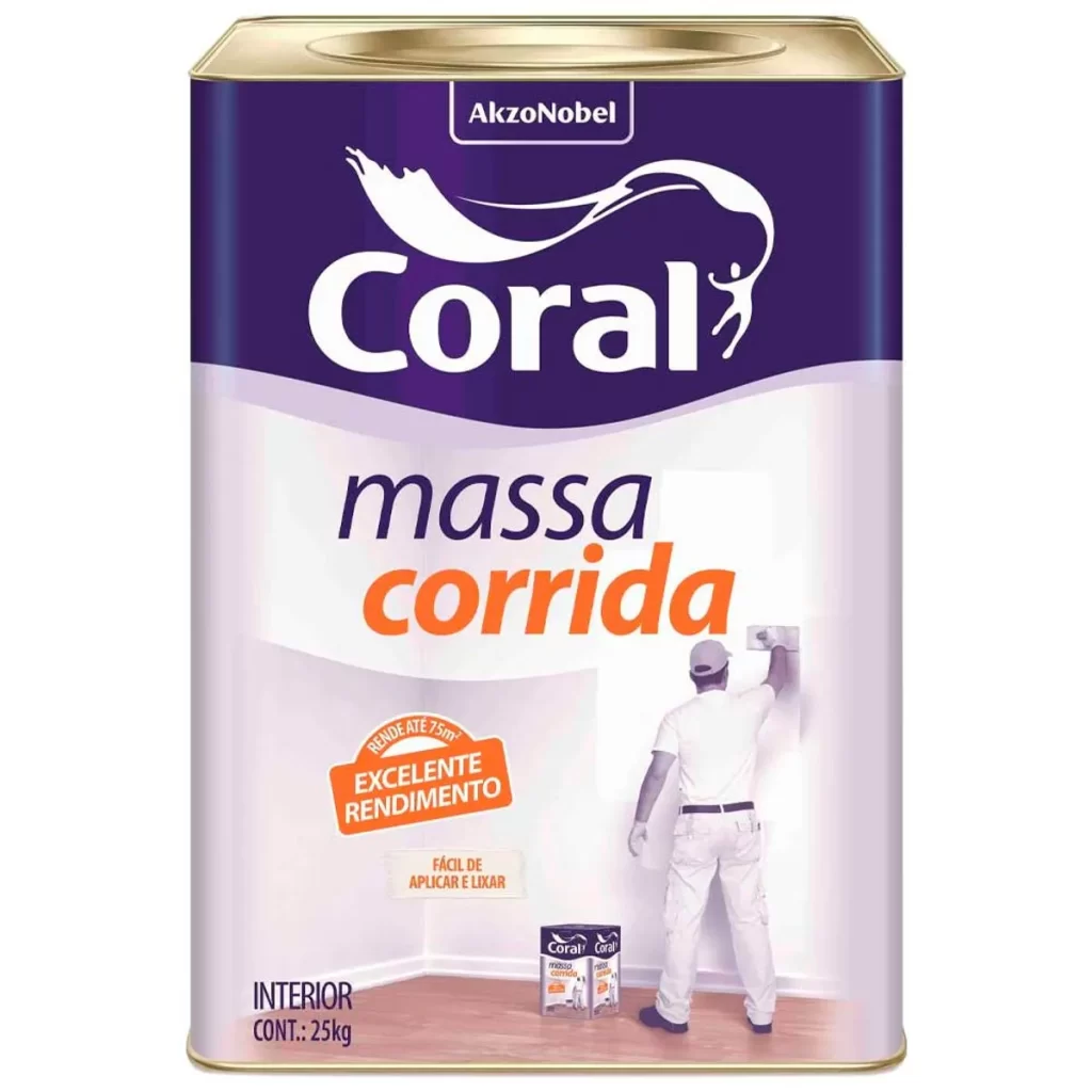 Lata grande de coral massa corrida